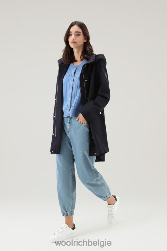 breed geribd vest van puur katoen Woolrich vrouwen 8TTN0120 campanula melange kleding