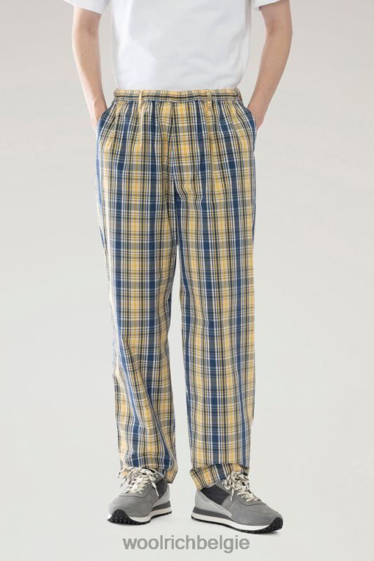 broek van een wattenmix Woolrich Heren 8TTN0539 gele ruit kleding