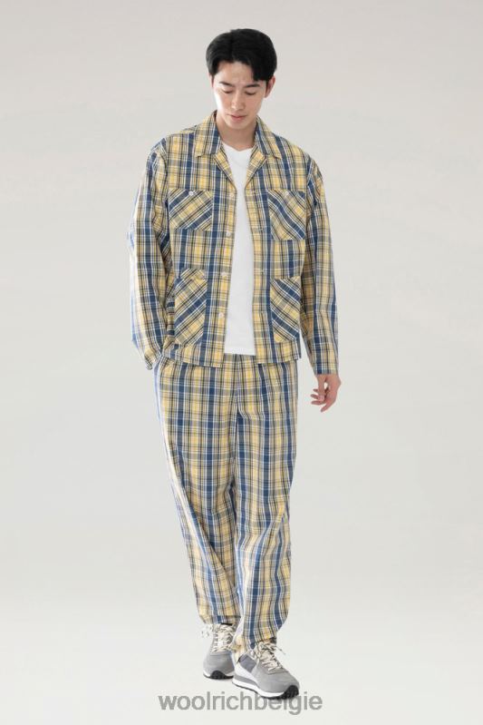 broek van een wattenmix Woolrich Heren 8TTN0539 gele ruit kleding