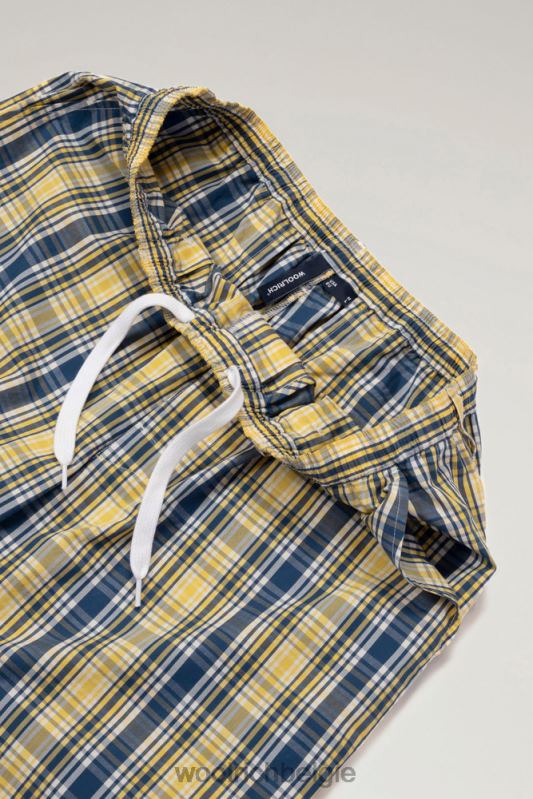 broek van een wattenmix Woolrich Heren 8TTN0539 gele ruit kleding