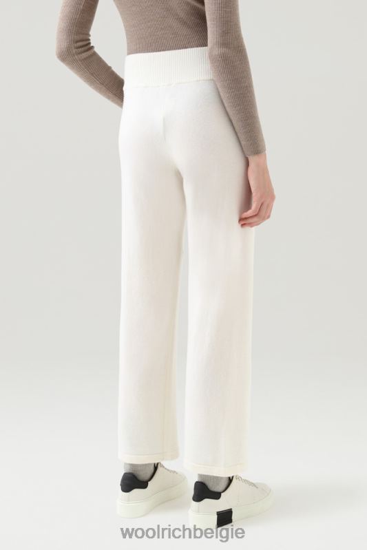 broek van kasjmier en wolmix Woolrich vrouwen 8TTN0273 melkachtige crème kleding