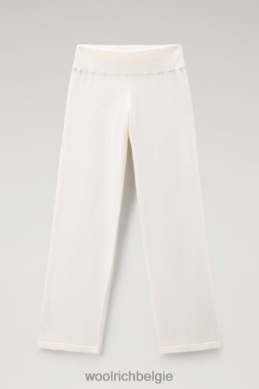 broek van kasjmier en wolmix Woolrich vrouwen 8TTN0273 melkachtige crème kleding