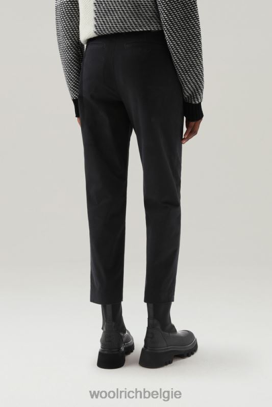 broek van stretchkatoenen twill Woolrich vrouwen 8TTN0288 zwart kleding