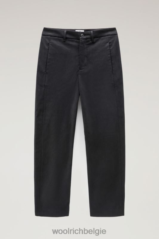 broek van stretchkatoenen twill Woolrich vrouwen 8TTN0288 zwart kleding