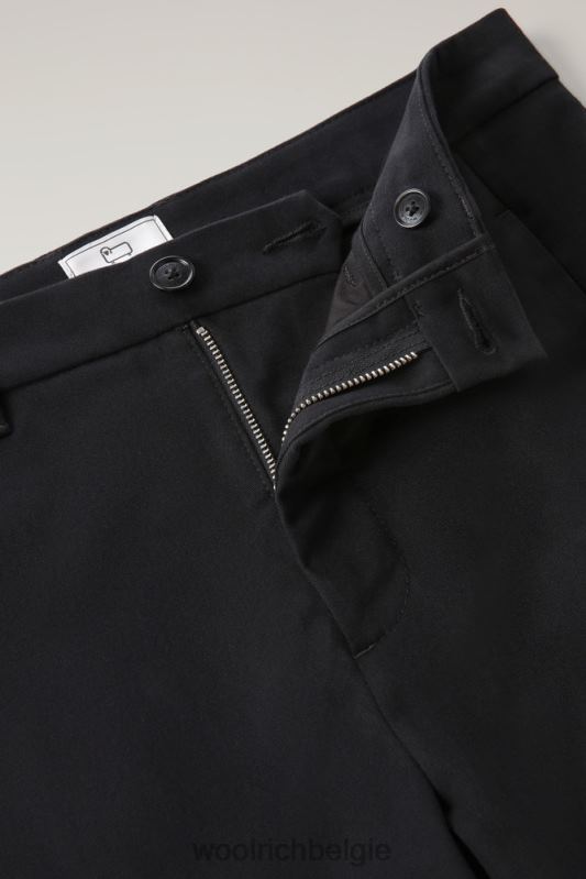 broek van stretchkatoenen twill Woolrich vrouwen 8TTN0288 zwart kleding