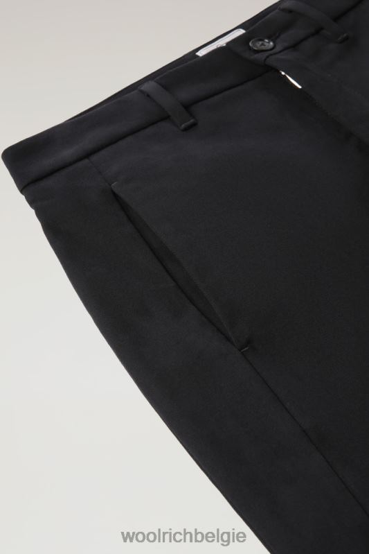 broek van stretchkatoenen twill Woolrich vrouwen 8TTN0288 zwart kleding