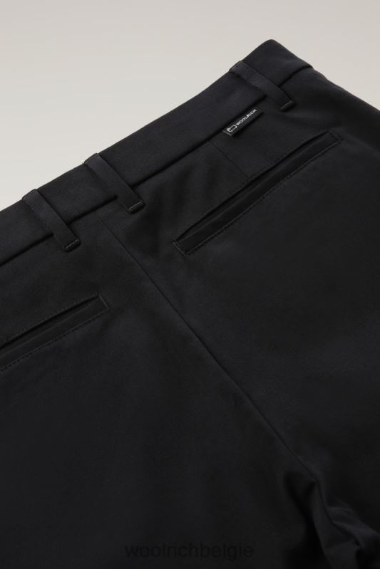broek van stretchkatoenen twill Woolrich vrouwen 8TTN0288 zwart kleding