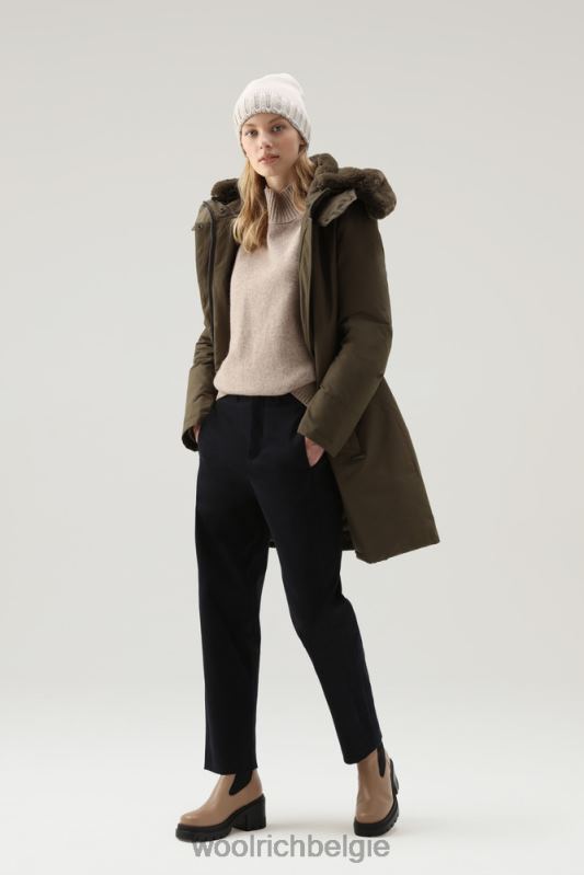 broek van stretchkatoenen twill Woolrich vrouwen 8TTN0289 Melton blauw kleding