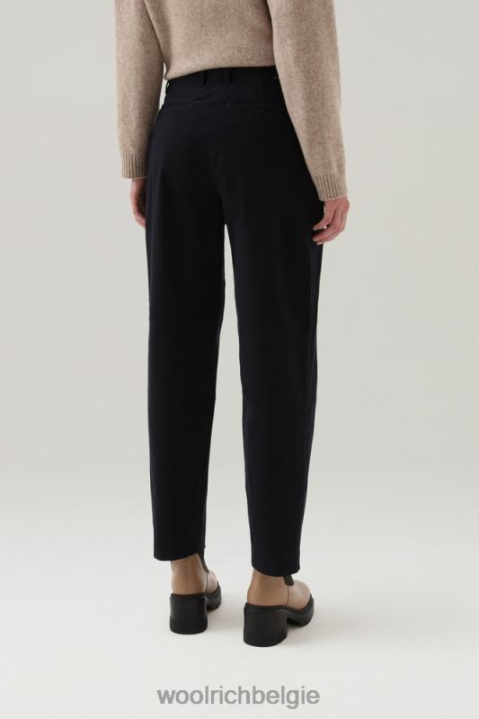 broek van stretchkatoenen twill Woolrich vrouwen 8TTN0289 Melton blauw kleding
