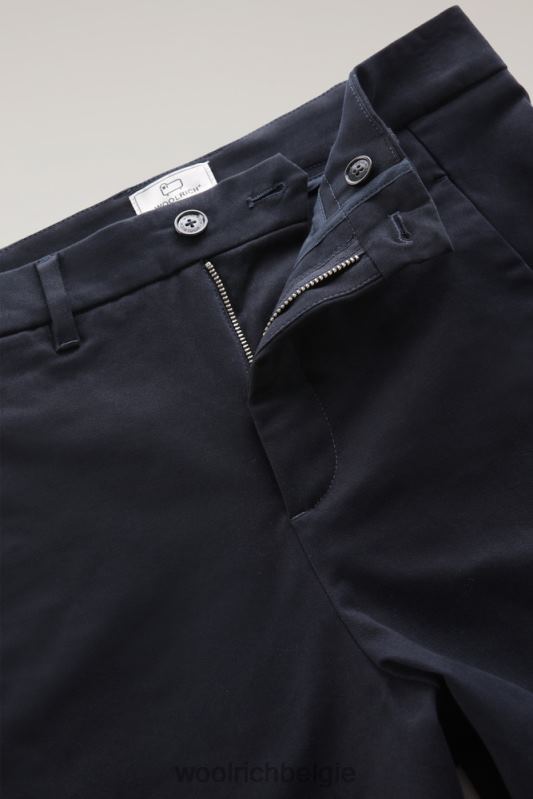 broek van stretchkatoenen twill Woolrich vrouwen 8TTN0289 Melton blauw kleding