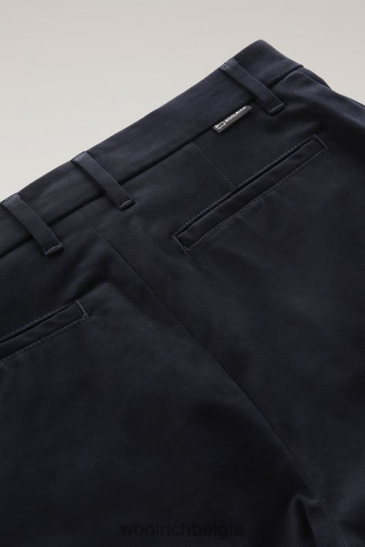 broek van stretchkatoenen twill Woolrich vrouwen 8TTN0289 Melton blauw kleding