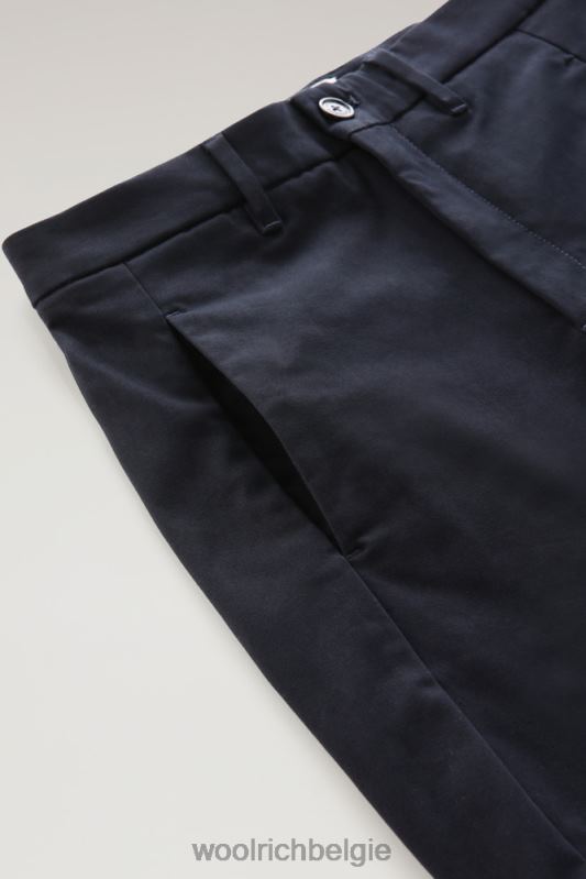 broek van stretchkatoenen twill Woolrich vrouwen 8TTN0289 Melton blauw kleding
