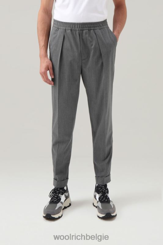 broek voor woon-werkverkeer van een eco-comfortabele wolmix Woolrich Heren 8TTN0698 middengrijs gemêleerd kleding