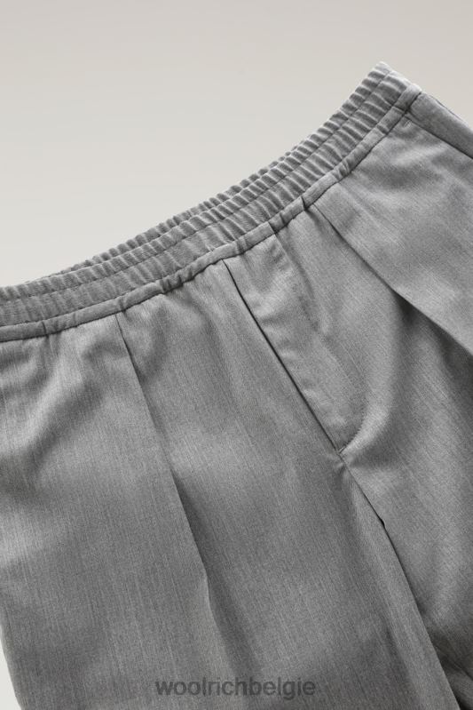 broek voor woon-werkverkeer van een eco-comfortabele wolmix Woolrich Heren 8TTN0698 middengrijs gemêleerd kleding