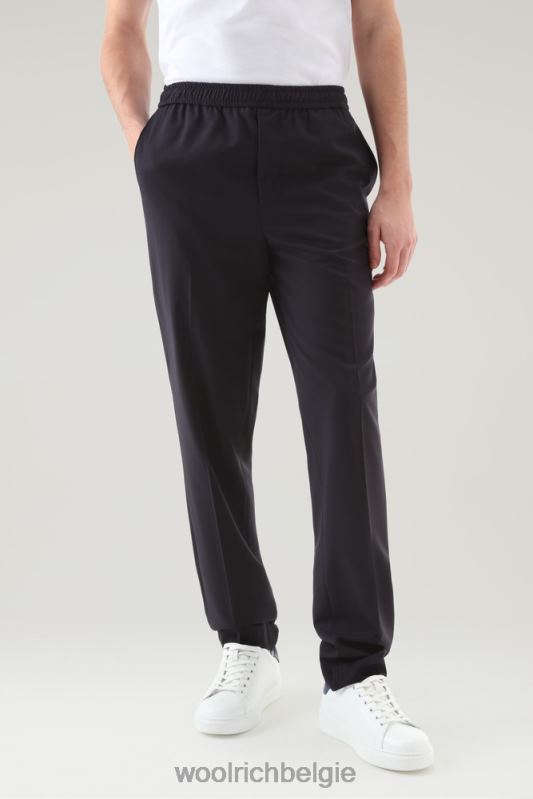 chinobroek van koele nieuwe Italiaanse wol Woolrich Heren 8TTN0500 Melton blauw kleding