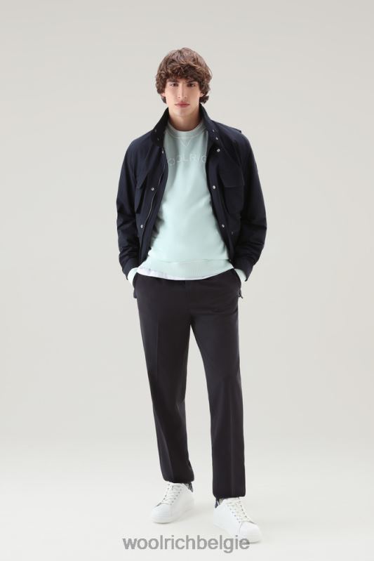chinobroek van koele nieuwe Italiaanse wol Woolrich Heren 8TTN0500 Melton blauw kleding