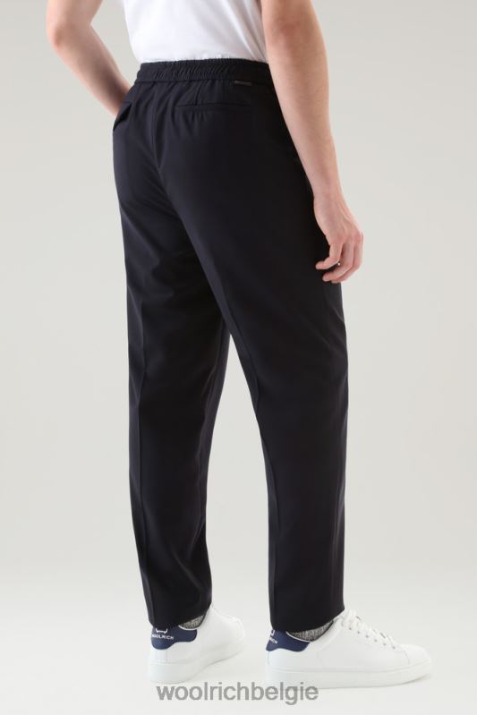 chinobroek van koele nieuwe Italiaanse wol Woolrich Heren 8TTN0500 Melton blauw kleding