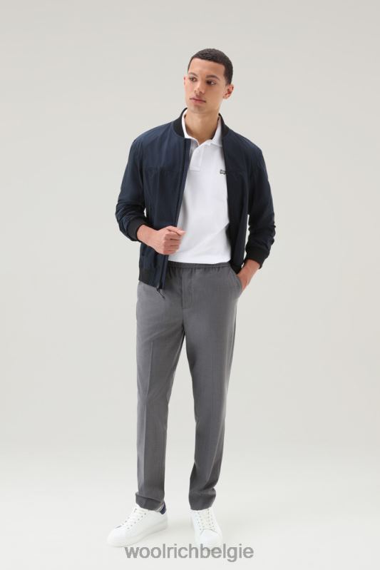chinobroek van koele nieuwe Italiaanse wol Woolrich Heren 8TTN0506 lichtgrijs gemêleerd kleding