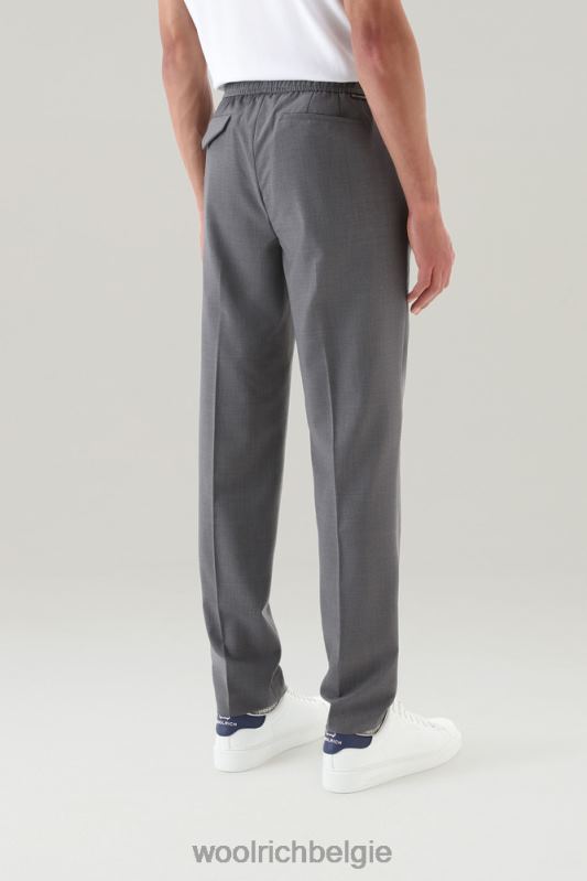 chinobroek van koele nieuwe Italiaanse wol Woolrich Heren 8TTN0506 lichtgrijs gemêleerd kleding