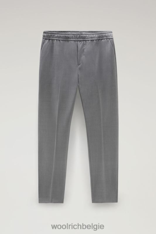 chinobroek van koele nieuwe Italiaanse wol Woolrich Heren 8TTN0506 lichtgrijs gemêleerd kleding