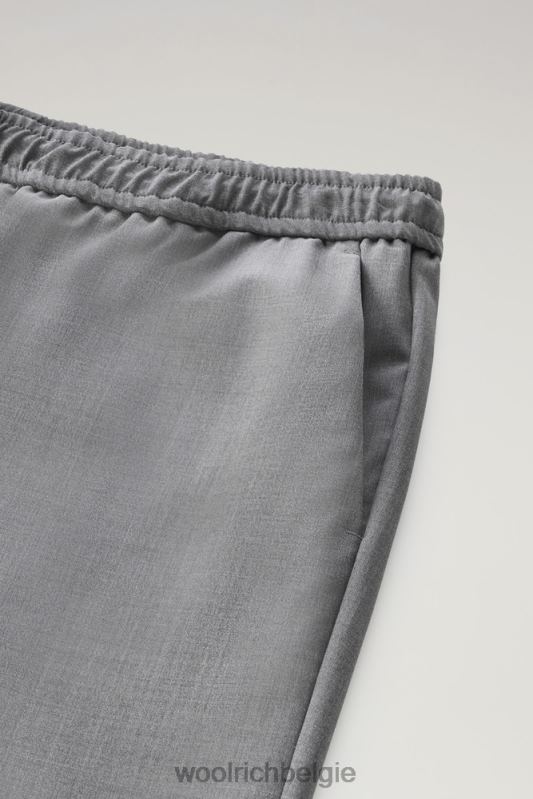 chinobroek van koele nieuwe Italiaanse wol Woolrich Heren 8TTN0506 lichtgrijs gemêleerd kleding