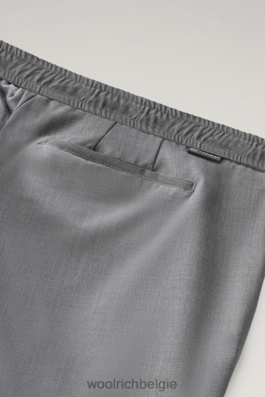 chinobroek van koele nieuwe Italiaanse wol Woolrich Heren 8TTN0506 lichtgrijs gemêleerd kleding
