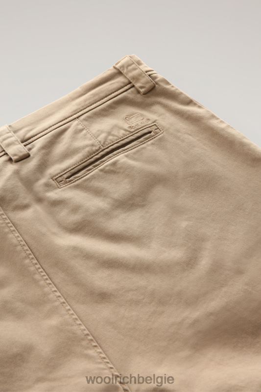 chinobroek van stretchkatoen Woolrich Heren 8TTN0650 goud kaki kleding