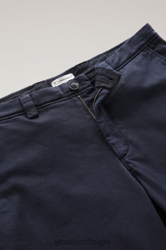 chinobroek van stretchkatoen Woolrich Heren 8TTN0683 Melton blauw kleding