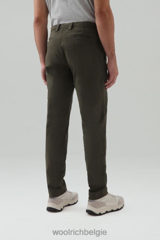 chinobroek van stretchkatoen Woolrich Heren 8TTN0720 donkergroen kleding
