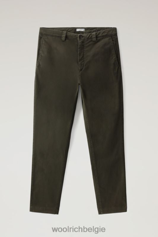 chinobroek van stretchkatoen Woolrich Heren 8TTN0720 donkergroen kleding