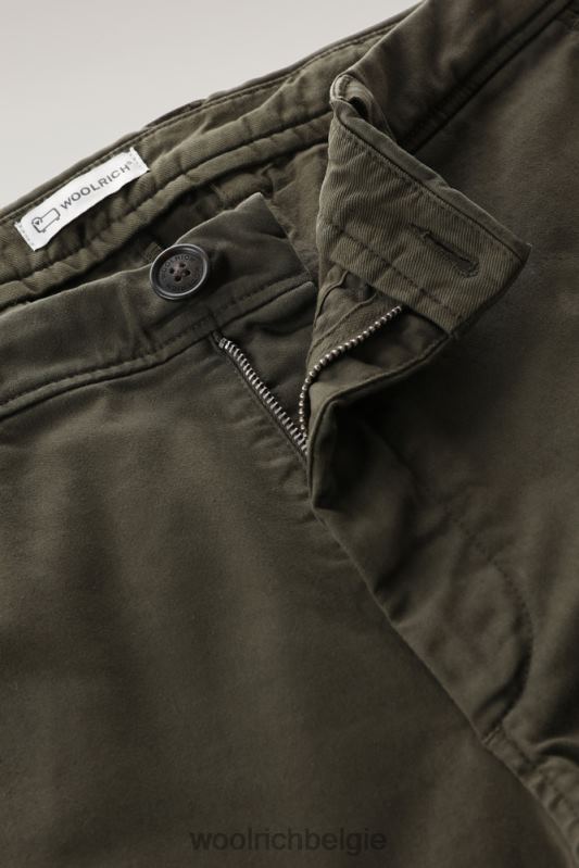 chinobroek van stretchkatoen Woolrich Heren 8TTN0720 donkergroen kleding