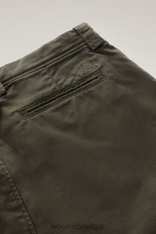 chinobroek van stretchkatoen Woolrich Heren 8TTN0720 donkergroen kleding