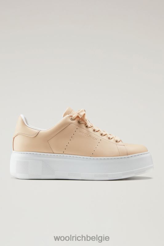 chunky pumps van kalfsleer met contrasterende details Woolrich vrouwen 8TTN092 perzik schoenen