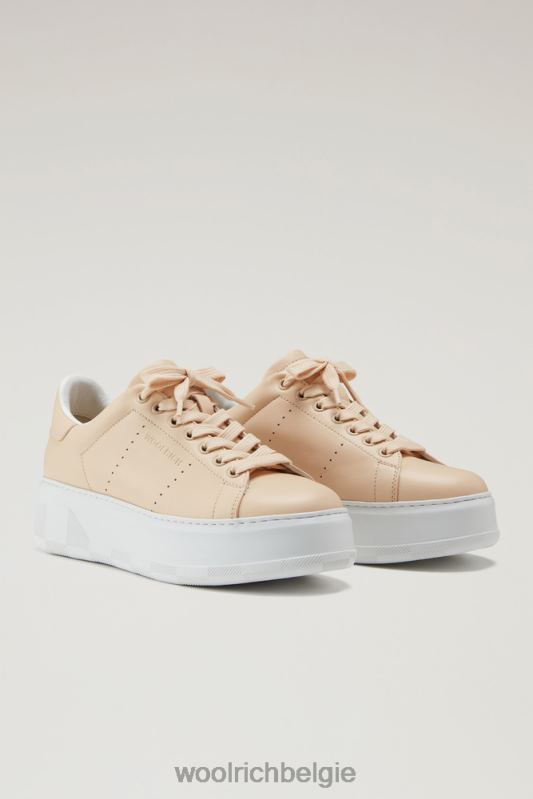 chunky pumps van kalfsleer met contrasterende details Woolrich vrouwen 8TTN092 perzik schoenen