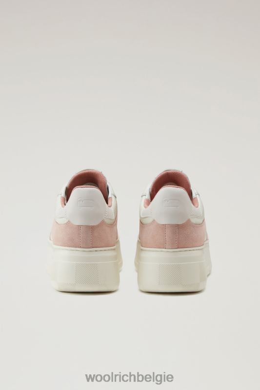 chunky pumps van zacht leer met suède inzetstukken Woolrich vrouwen 8TTN0163 steeg gebroken wit schoenen