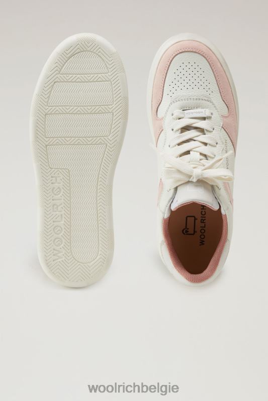chunky pumps van zacht leer met suède inzetstukken Woolrich vrouwen 8TTN0163 steeg gebroken wit schoenen