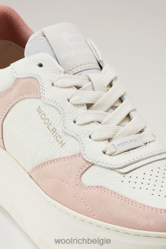 chunky pumps van zacht leer met suède inzetstukken Woolrich vrouwen 8TTN0163 steeg gebroken wit schoenen