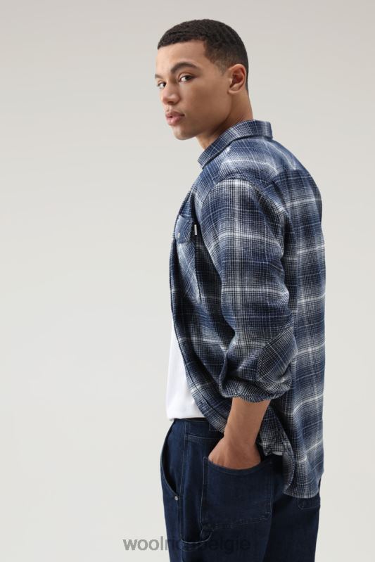 cruiser flanellen geruit overhemd Woolrich Heren 8TTN0652 blauwe ruit kleding