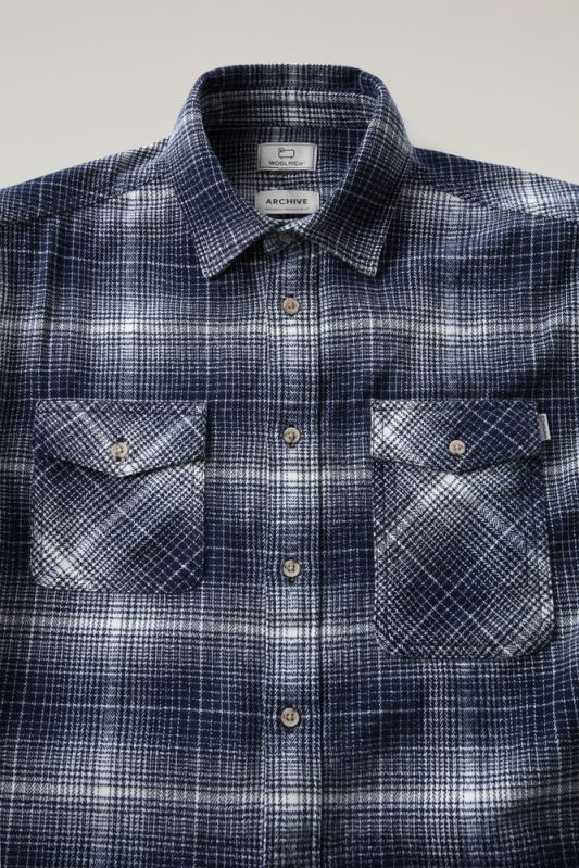 cruiser flanellen geruit overhemd Woolrich Heren 8TTN0652 blauwe ruit kleding