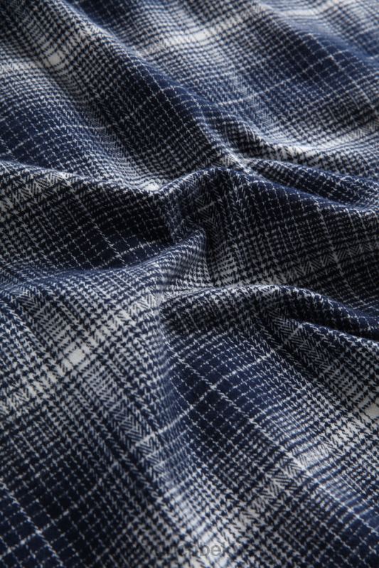 cruiser flanellen geruit overhemd Woolrich Heren 8TTN0652 blauwe ruit kleding