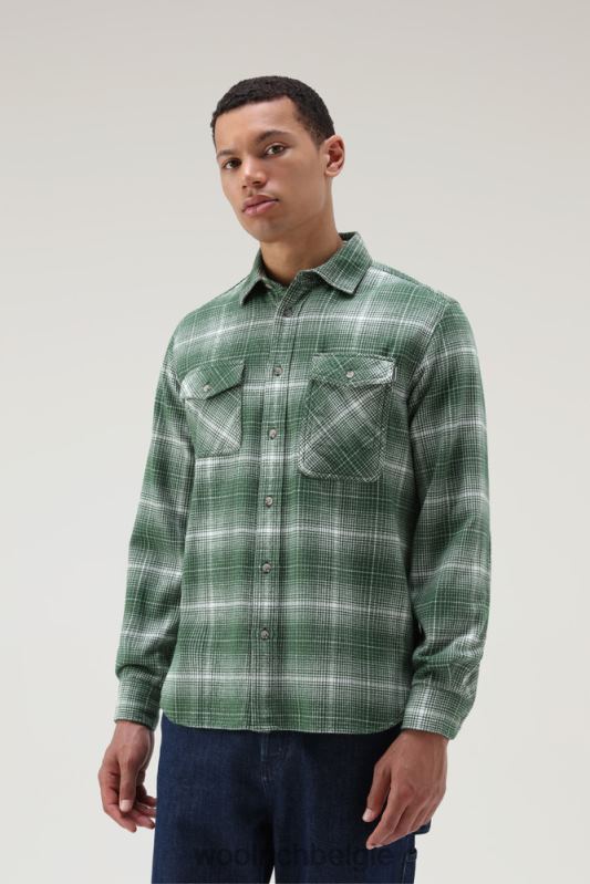 cruiser flanellen geruit overhemd Woolrich Heren 8TTN0666 groene vink kleding