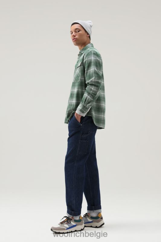 cruiser flanellen geruit overhemd Woolrich Heren 8TTN0666 groene vink kleding