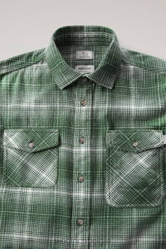 cruiser flanellen geruit overhemd Woolrich Heren 8TTN0666 groene vink kleding