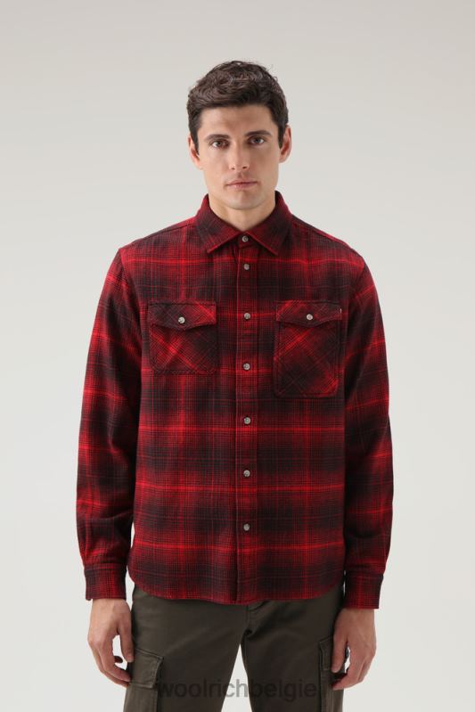 cruiser flanellen geruit overhemd Woolrich Heren 8TTN0703 rode vinkje kleding