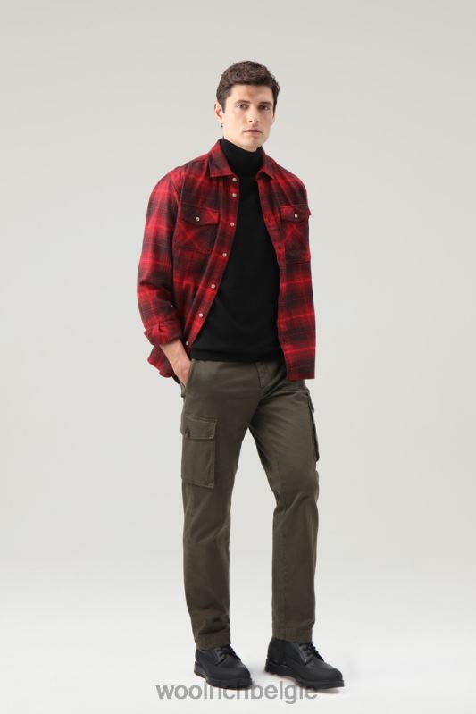 cruiser flanellen geruit overhemd Woolrich Heren 8TTN0703 rode vinkje kleding