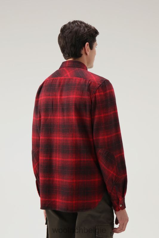 cruiser flanellen geruit overhemd Woolrich Heren 8TTN0703 rode vinkje kleding