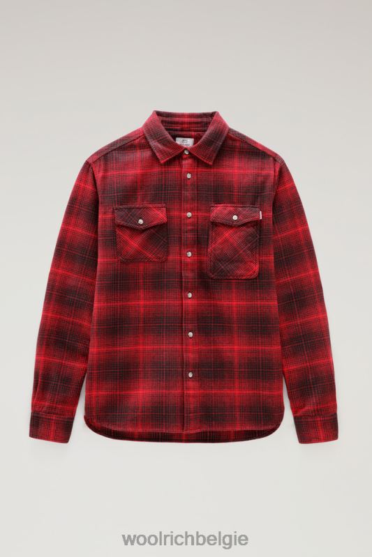 cruiser flanellen geruit overhemd Woolrich Heren 8TTN0703 rode vinkje kleding