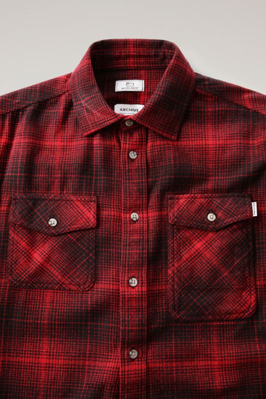 cruiser flanellen geruit overhemd Woolrich Heren 8TTN0703 rode vinkje kleding
