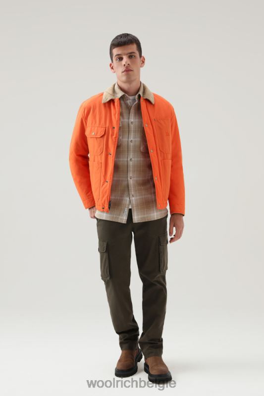 cruiser flanellen geruit overhemd Woolrich Heren 8TTN0735 goud kaki ruit kleding