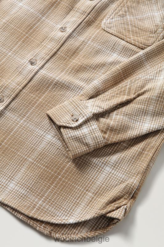 cruiser flanellen geruit overhemd Woolrich Heren 8TTN0735 goud kaki ruit kleding